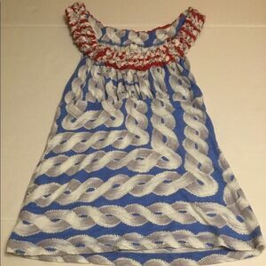 Anthropologie Little Yellow Button Nautical Tank